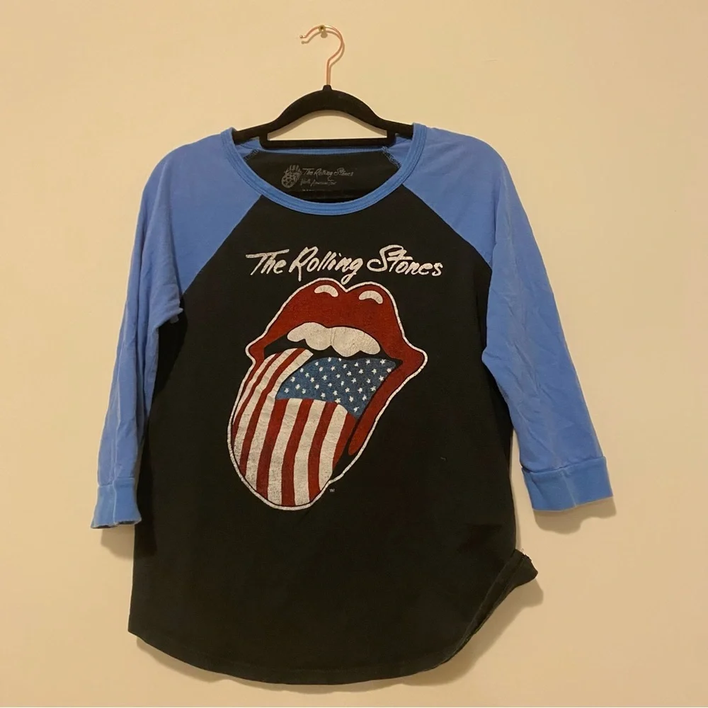 Rolling Stones North America Tour Lucky Brand Small Mouth American Flag Logo Tee - Picture 6 of 12